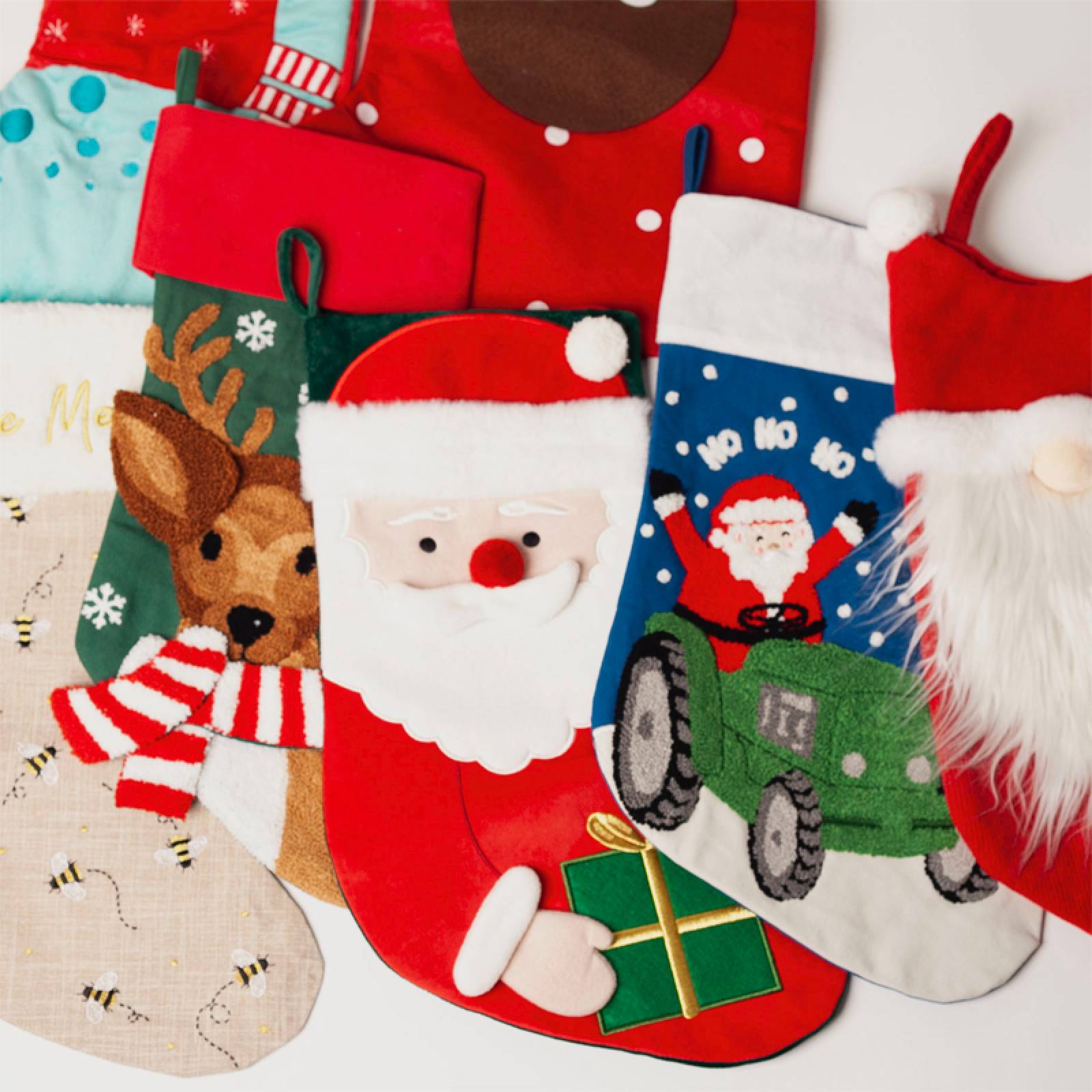 Bee Merry - Embroidered Christmas Stocking thumbnails