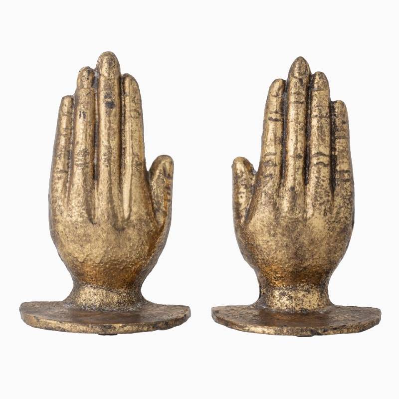 Pair Of Brass Hand Bookends