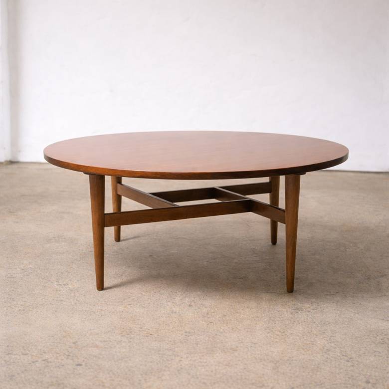 1950s Circular Mahogany Coffee Table By Gordon Russell