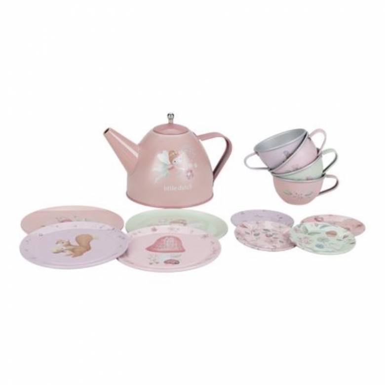 13 Piece Fairy Garden Metal Tea Set By Little Dutch 3+