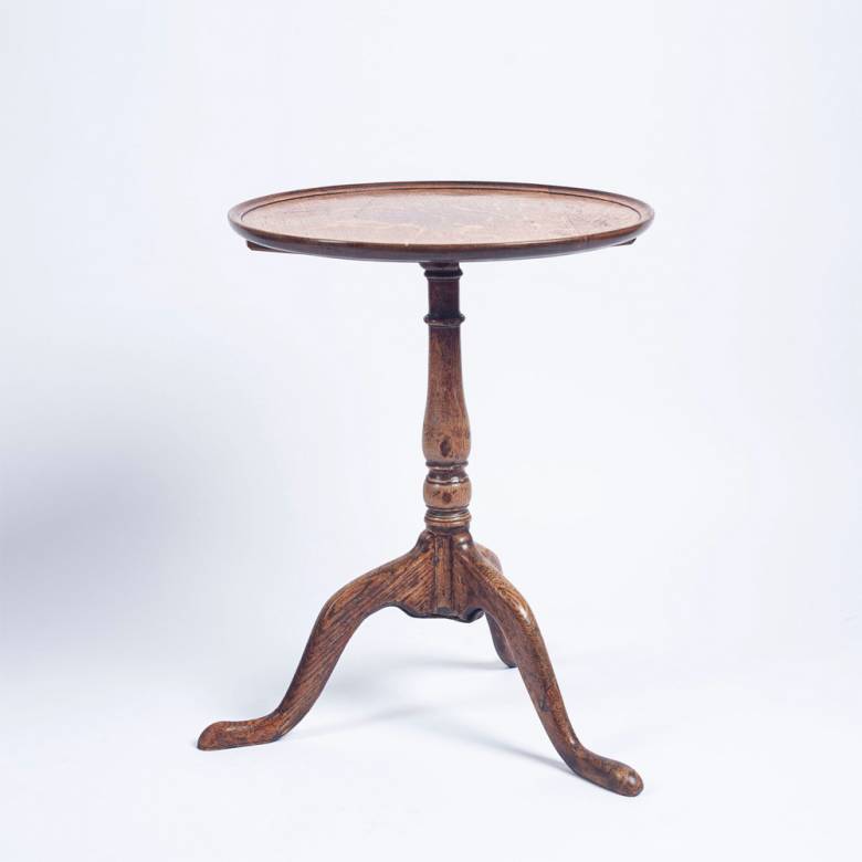 1920s Circular Oak Tripod Side Table