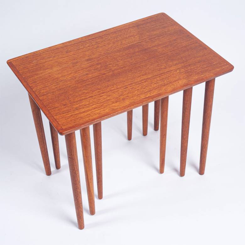 1960s Danish Teak Nest Of Side Tables By H.W. Klein For Bramin