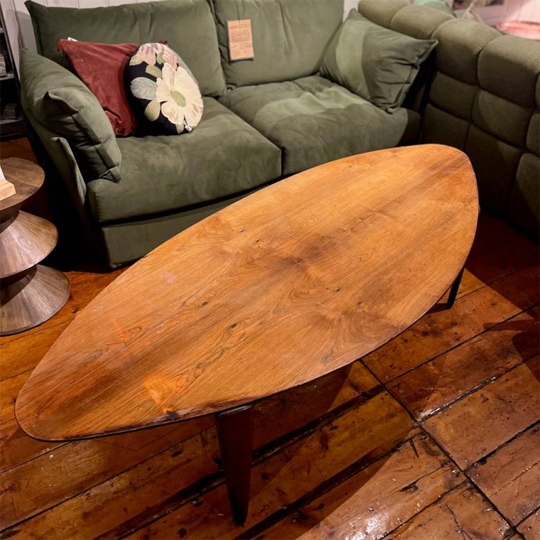 1960s Large Elliptical Shaped Rosewood Coffee Table