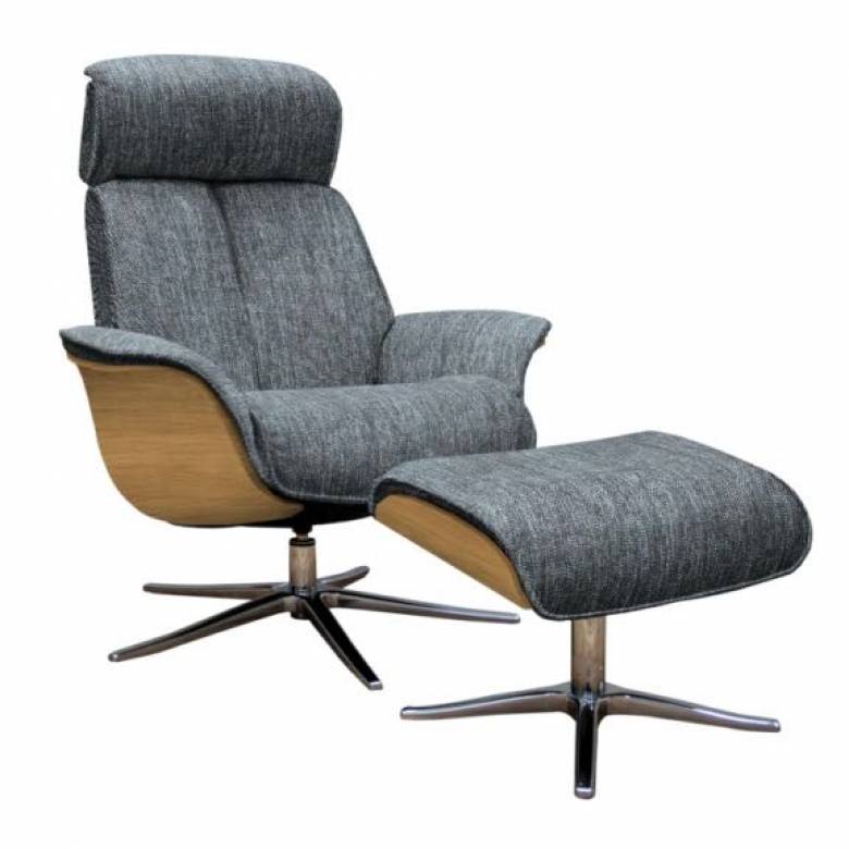 G Plan - The Lund Recliner Armchair & Footstool - Fabric