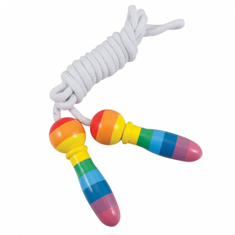 Painted Wooden Stripe Skipping Rope