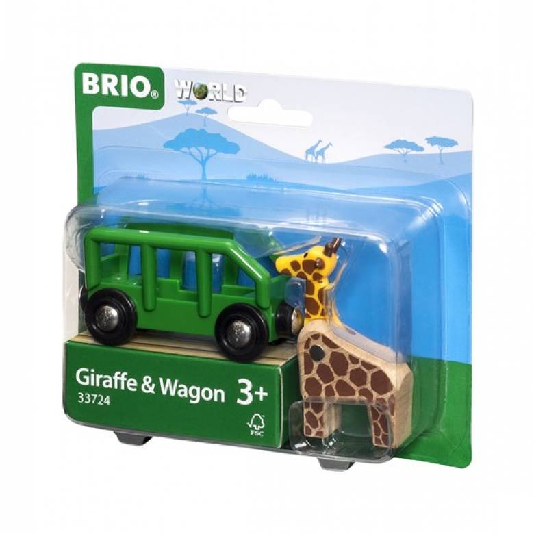 Giraffe and Wagon BRIO Wooden Railway Age 3+