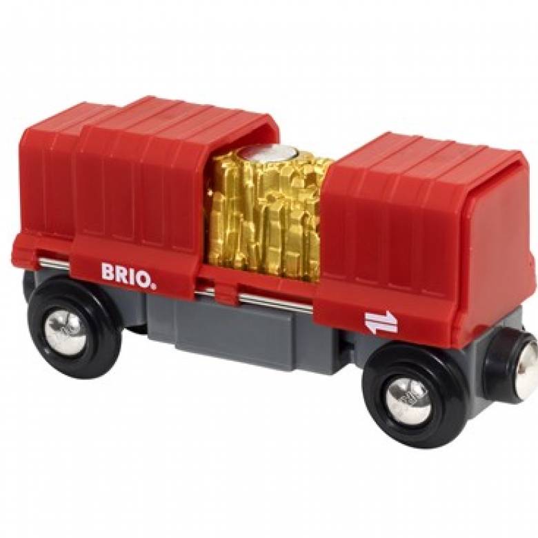 Gold Load Cargo Wagon Carriage BRIO Wooden Railway