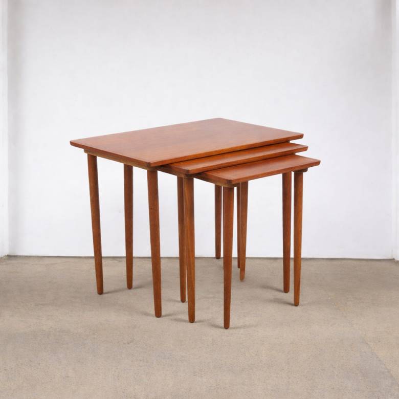 1960s Danish Teak Nest Of Side Tables By H.W. Klein For Bramin