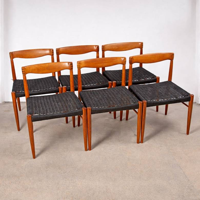 Set Of 6 1960s Teak Dining Chairs By H.W. Klein For Bramin