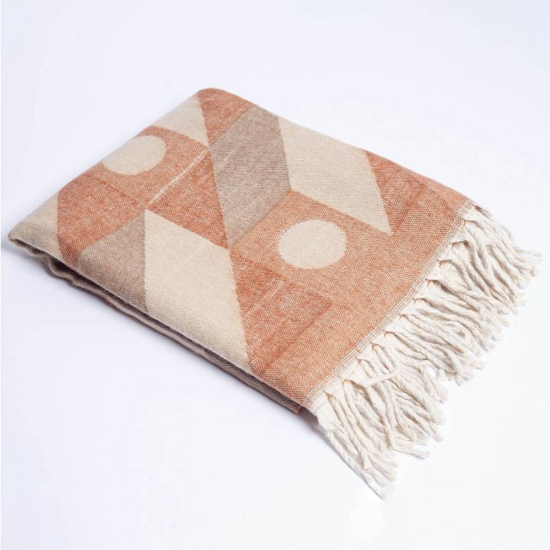 Abstract Blanket Throw In Cassis Stone