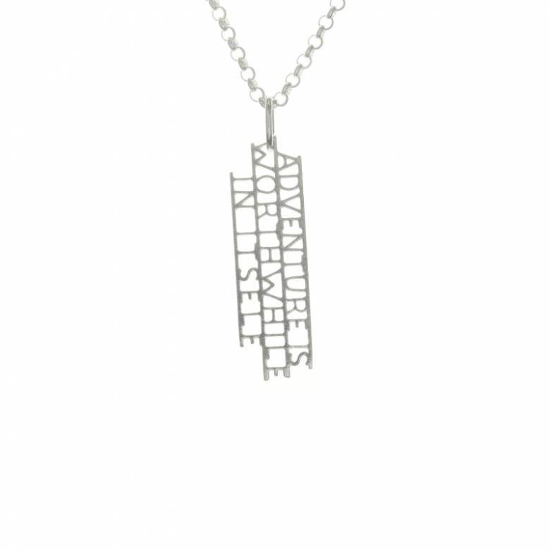 Amelia Earhart - Adventure Silver Quote Necklace By Ordbord