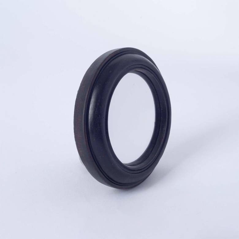 Antiqued Black Rounded Frame Small Convex Mirror D: 14cm