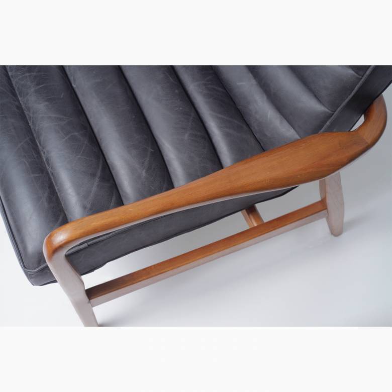 The Auto Oak 2 Seater Sofa in Distressed Ebony Leather