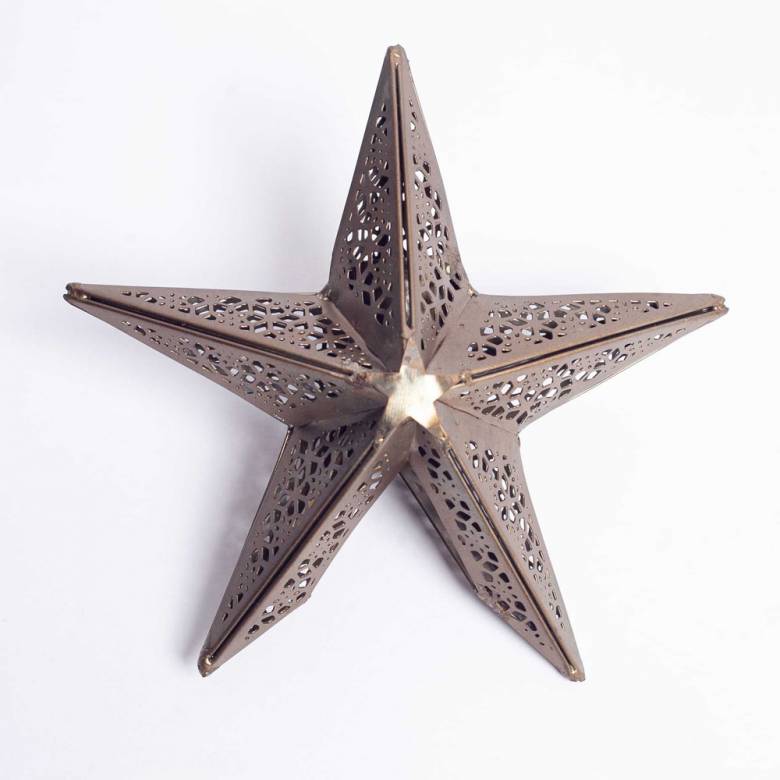 Bishakha Star Metal Tree Topper In Brass