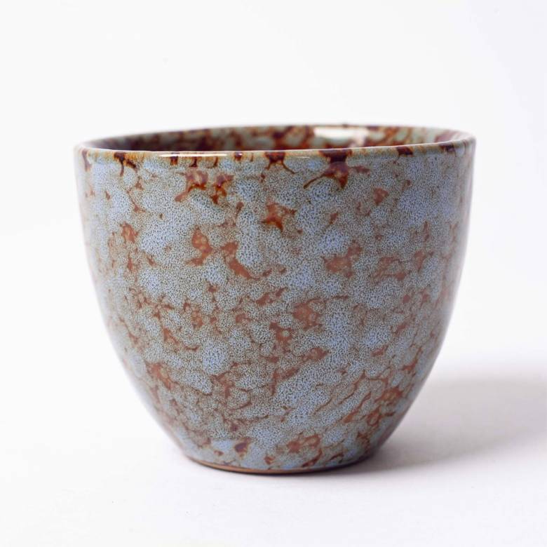 Blue & Brown Mottled Ceramic Cup H:7cm