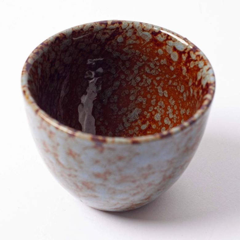 Blue & Brown Mottled Ceramic Cup H:7cm