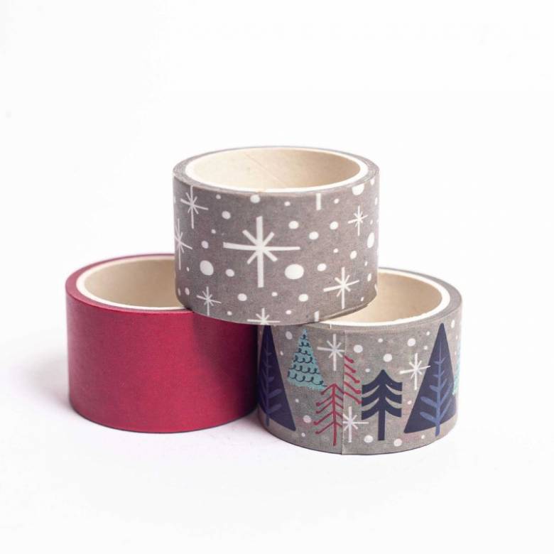 Box Of 3 Rolls Of Christmas Forest Washi Tape