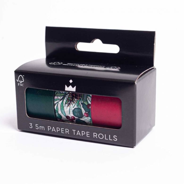 Box Of 3 Rolls Of Christmas Sprig Washi Tape