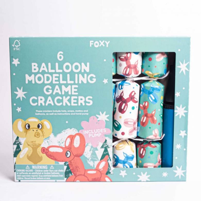 Box Of 6 Balloon Modelling Christmas Crackers