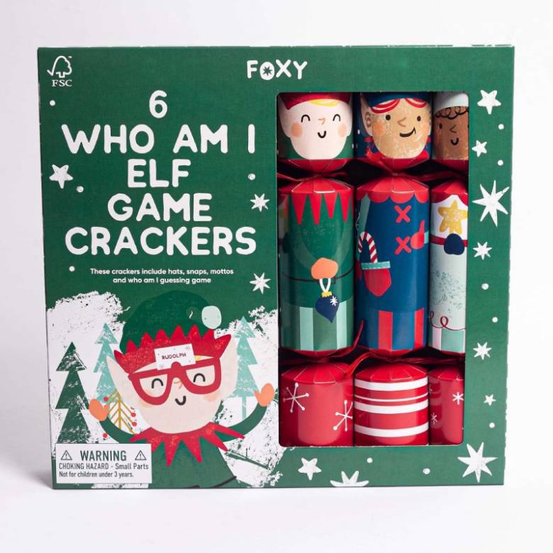 Box Of 6 Elf Who Am I Game Christmas Crackers