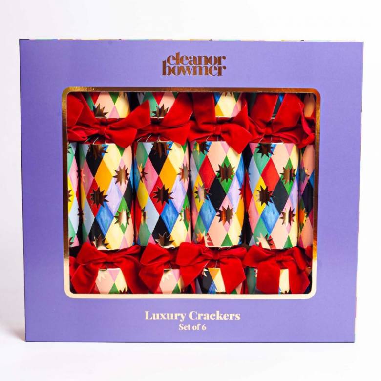 Box Of 6 Luxury Harlequin Christmas Crackers