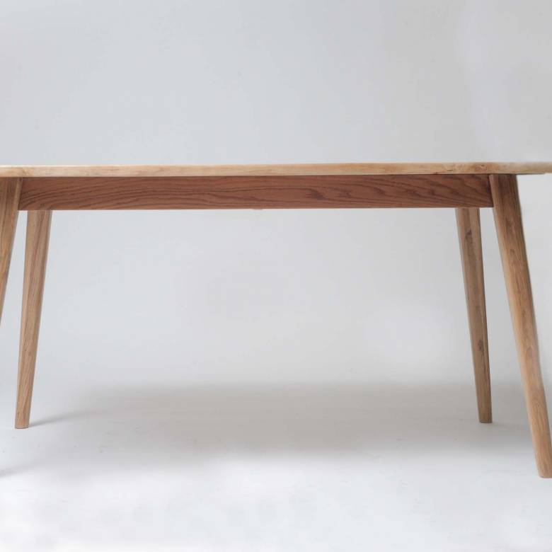 Gotland 1.5m Rectangular Oak Retro Dining Table Splayed Legs