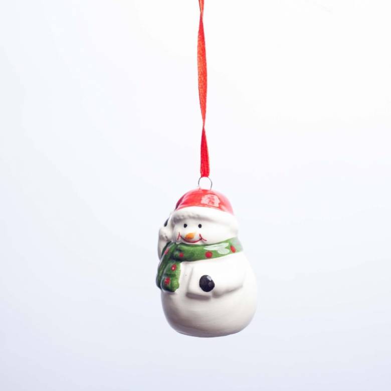 Ceramic Snowman Hanging Christmas Decoration