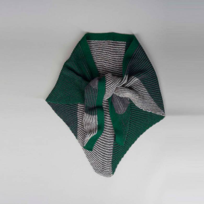 Dark Green Olly Triangle Alpaca Scarf