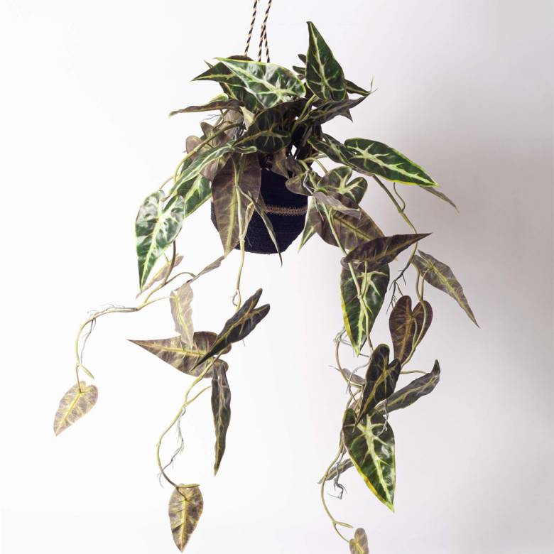 Faux Hanging Philodendron Plant In Pot