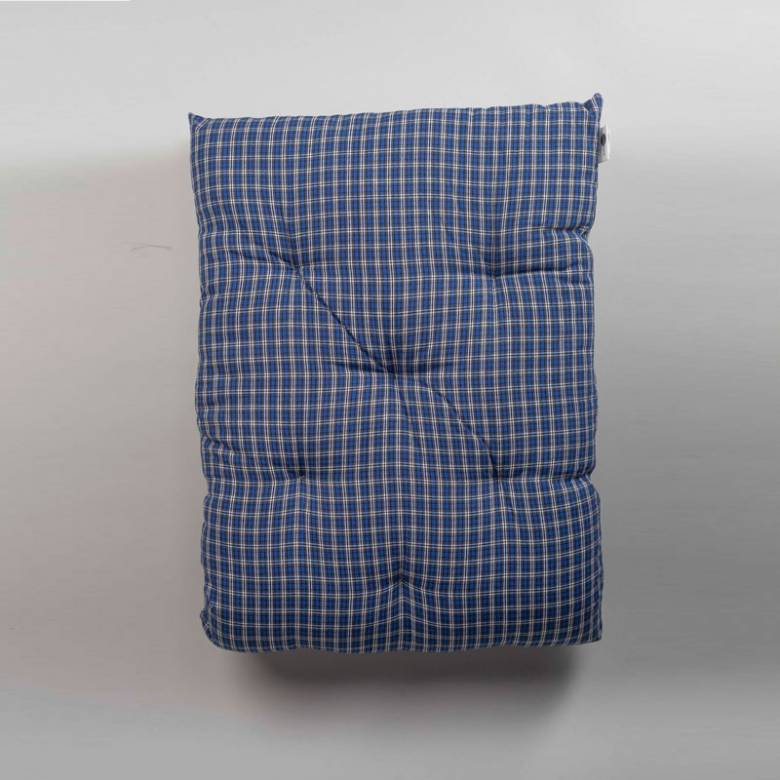 Folding Bench Cushion In Blue Check