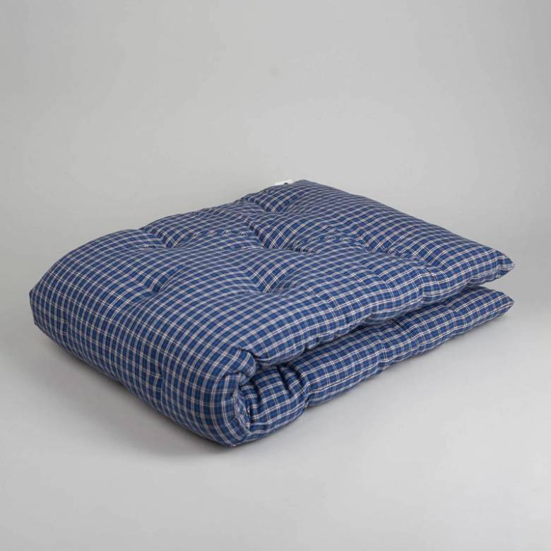Folding Bench Cushion In Blue Check