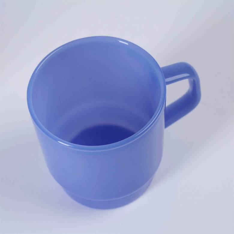 Glass Coffee Cup In Milky Blue