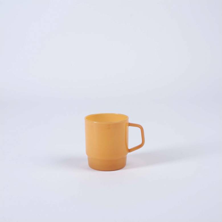 Glass Coffee Cup In Mustard