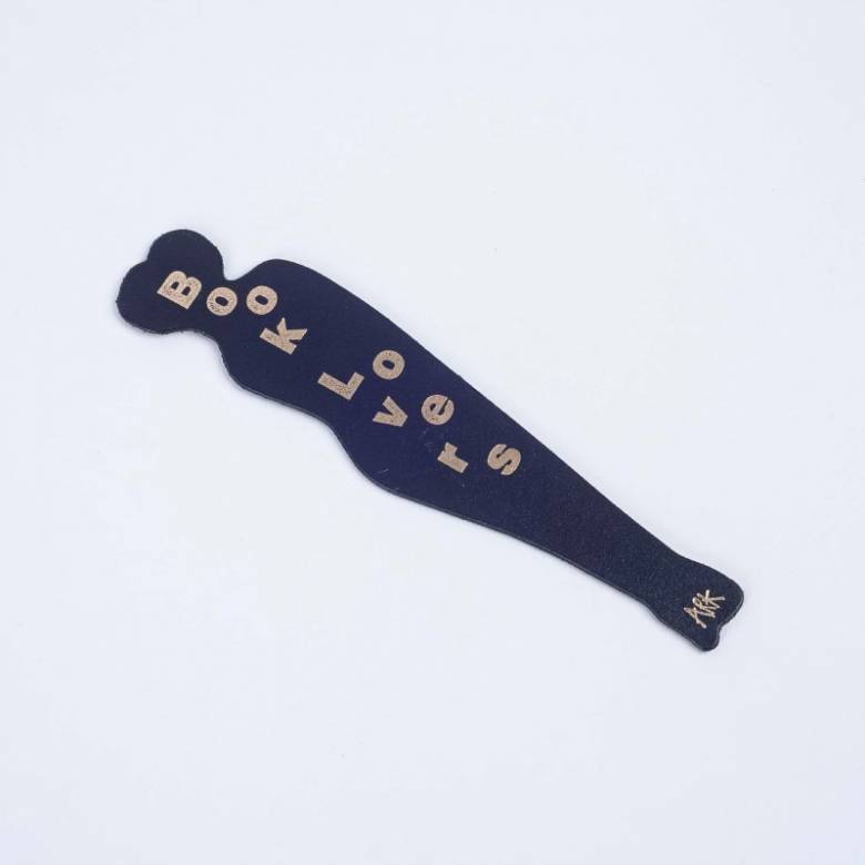 Hand Painted Leather Book Lover Bookmark In Green