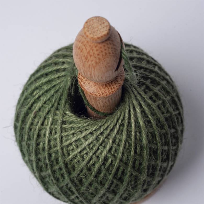 Hand-turned String Twine Tidy In Green with Cutter