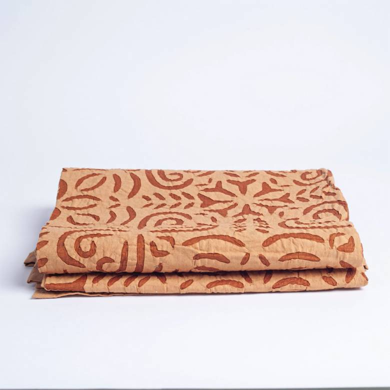 Handmade Cut Out Throw In Orange