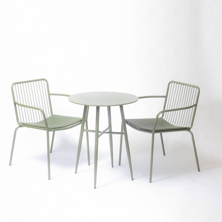 Ikka Metal Garden Table & Chairs Set In Green