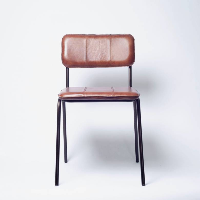 Ukari Dining Chair In Chocolate Leather