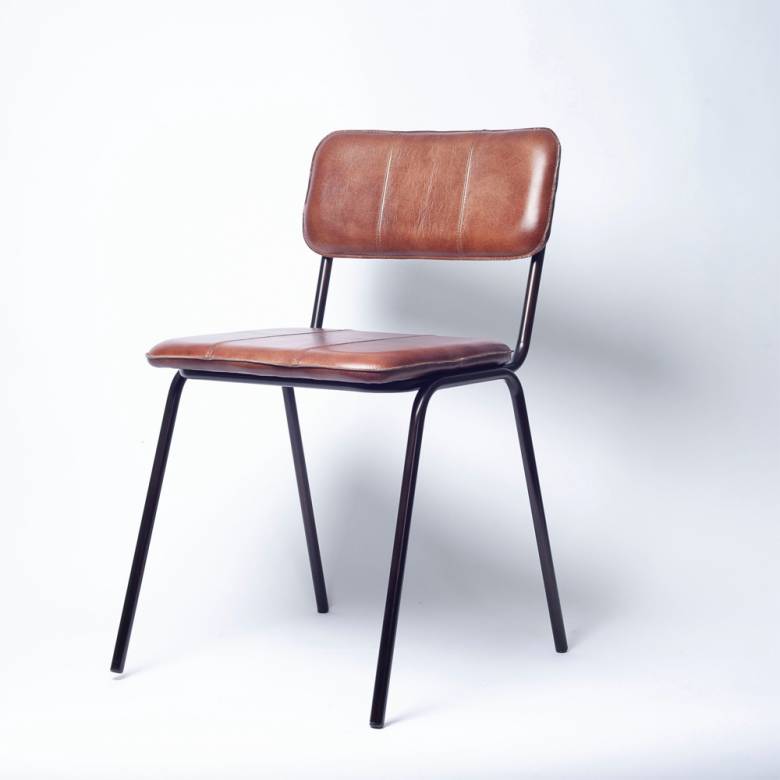 Ukari Dining Chair In Chocolate Leather