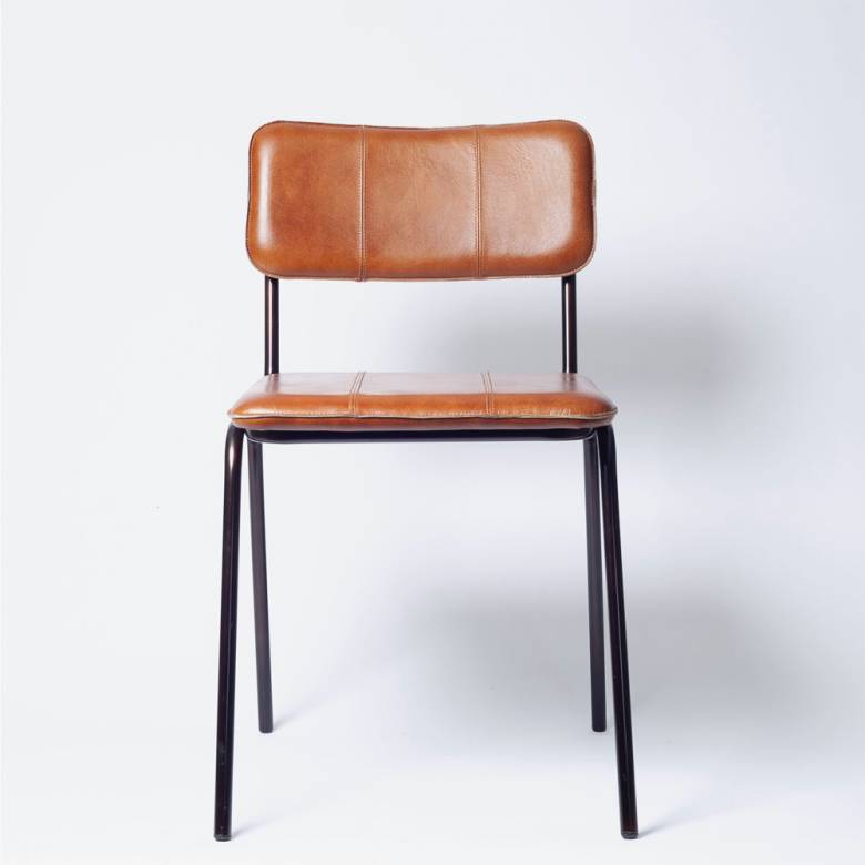 Ukari Dining Chair In Aged Tan Leather