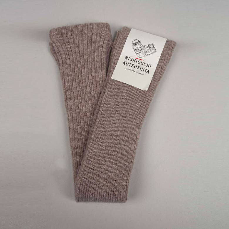 Japanese Alpaca Wool Arm & Leg Warmers In Beige