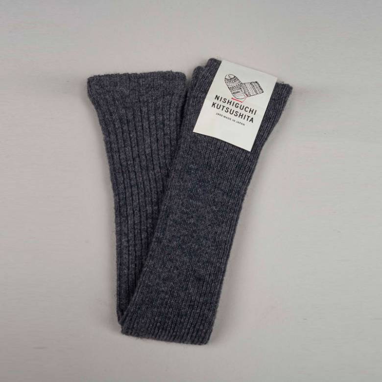 Japanese Alpaca Wool Arm & Leg Warmers In Charcoal Grey