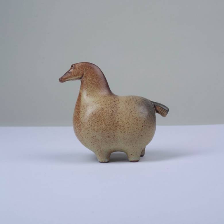Japanese Ceramic Round Horse Ornament