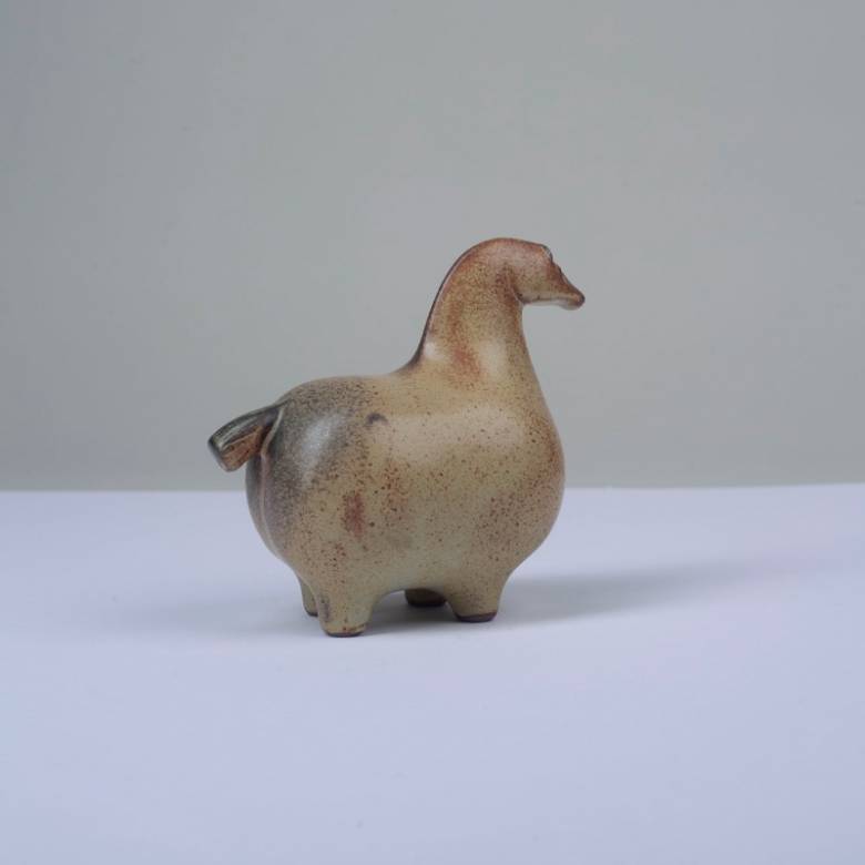 Japanese Ceramic Round Horse Ornament