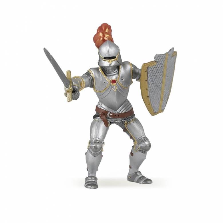 Knight In Armour With Red Feathers - Papo Fantasy Figure
