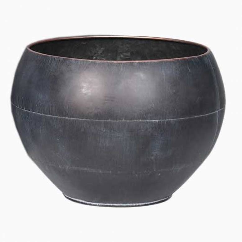 Large Curved Zinc Planter Pot