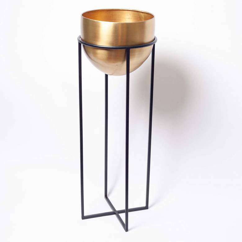 Large Atsu Brass Planter Stand H: 78cm