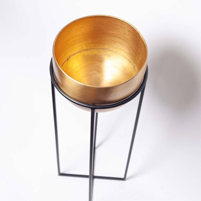 Large Atsu Brass Planter Stand H: 78cm