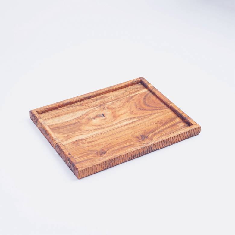 Large Rectangular Tray In Acacia Wood 35x26cm