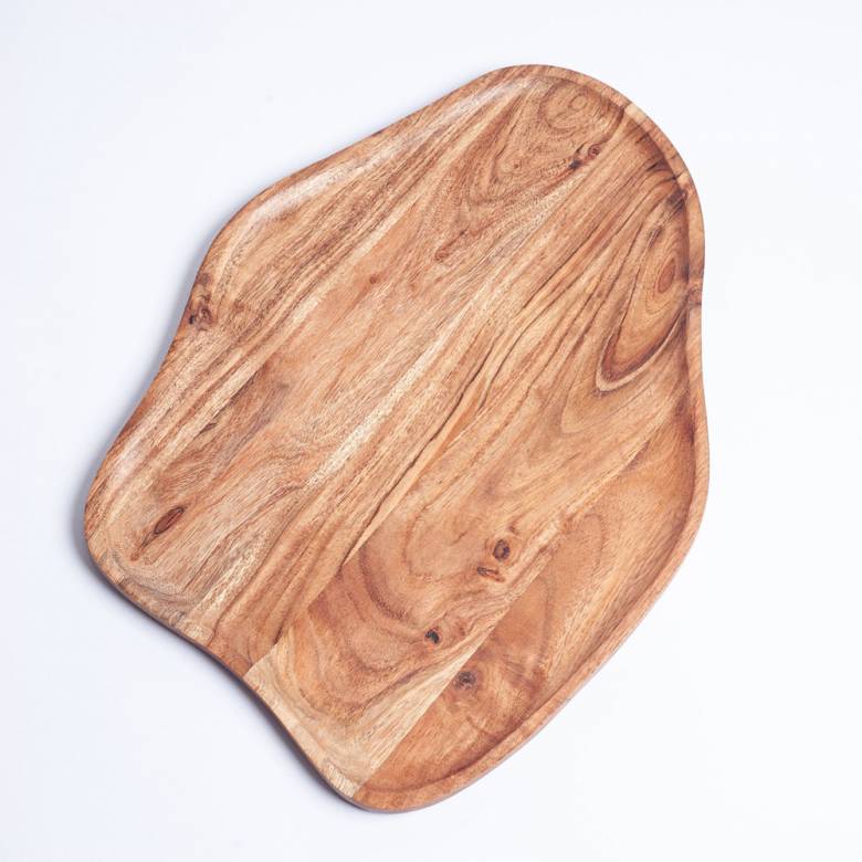 Large Wooden Organic Shaped Acacia Dish 40x30cm